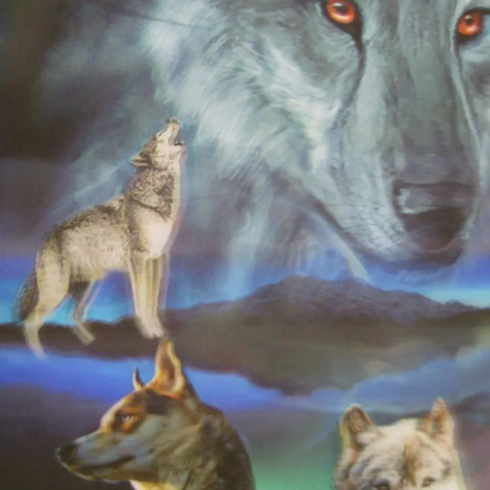 3-D Holographic Image - Hologram Wolves